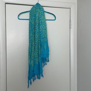 Light Blue Scarf with Green details